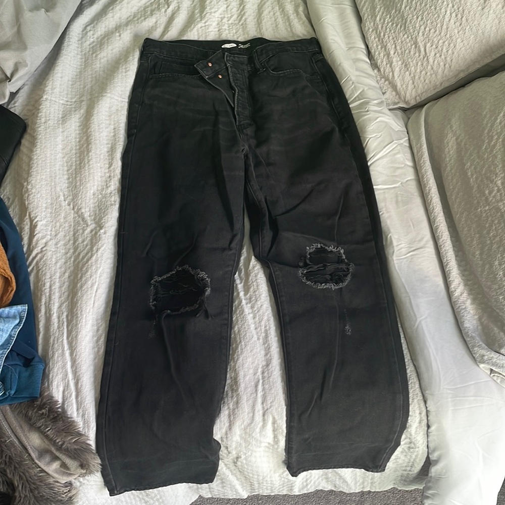 Old Navy black distressed denim - size 14 Tall